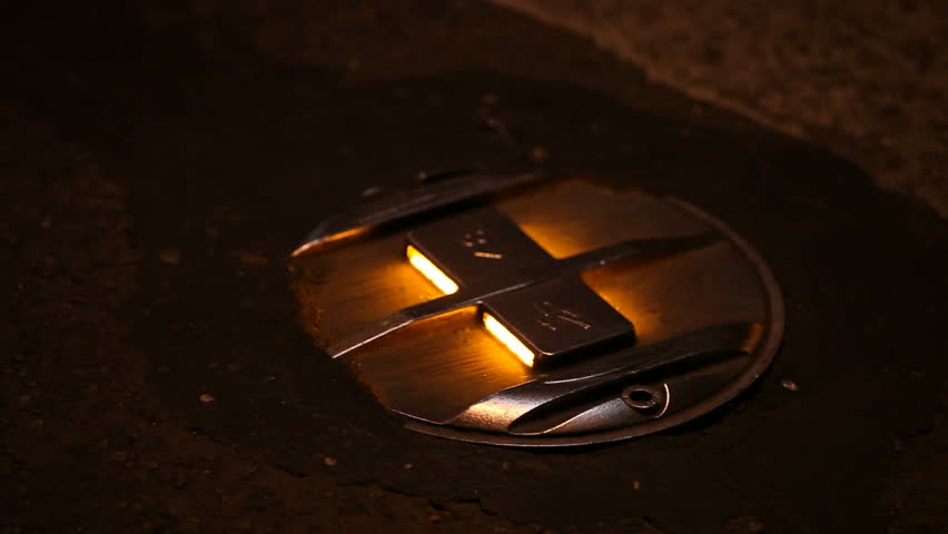 Zebra road stud or road lights. 
