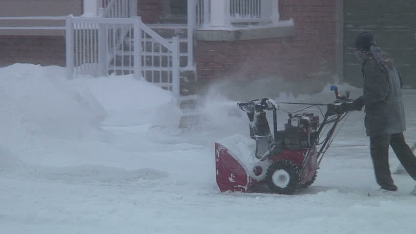 Snowblowing snow. HD 1080