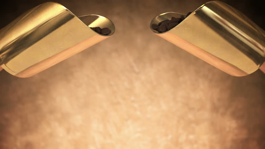 1080p HD Stock Video of Two scoops dumping coffee beans. Alpha matte included as 2nd half of video.