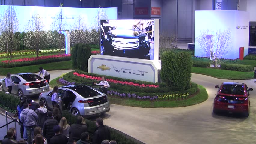 CHICAGO, IL - FEBRUARY 20: Chevrolet Volt green zone exhibition at the International auto-show on February 20, 2011 in Chicago, IL