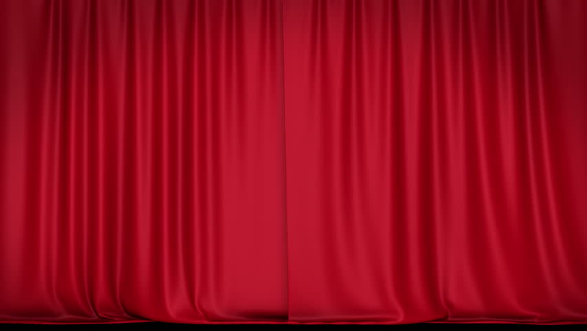 Opening red curtain. HD 1080. Alpha channel include.