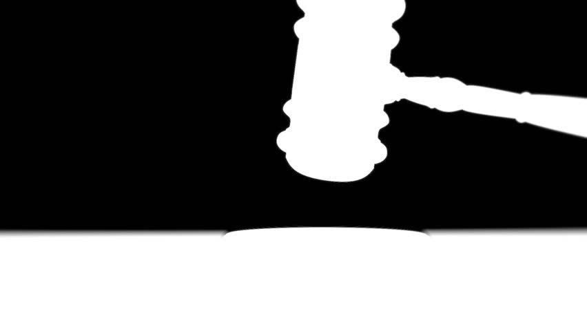 fancy Court Gavel hitting in slow motion + Alpha Channel extreme resolution render for fullHD