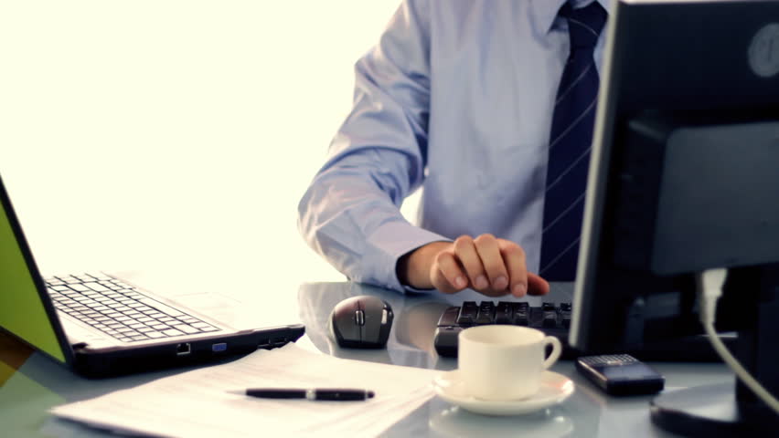 Busy multitasking businessman timelapse