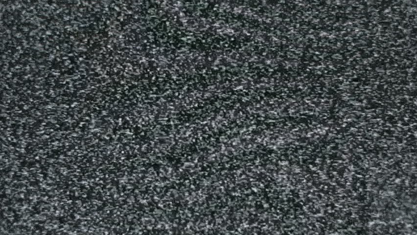 Static noise from a TV that turns off after a while. Always handful! Mix between real footage and digital video, + moire to make it more realistic. Modern TV version.