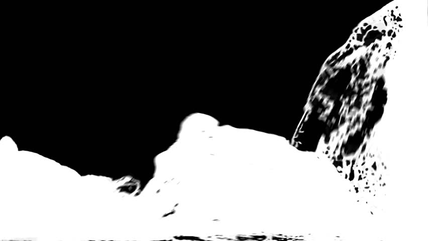 blue Water puring and splashing + alpha channel (for compositing) simulated with extreme level of details for FullHD