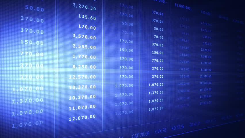 Stock data animated screen