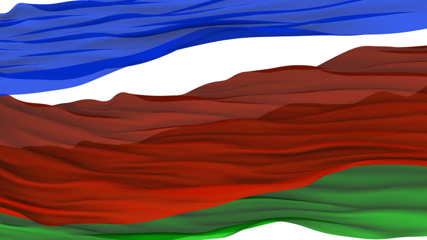 Slow motion: Cloth fluttering in the Wind. 3D Animation. Matte channel included.