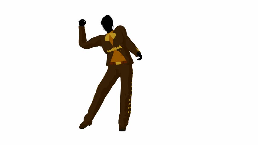 Female mariachi illustration silhouette illustration on a white background 