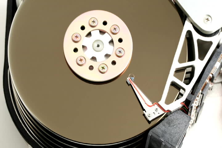 Writing data on hard disk. Frame-by-frame animation. Taken by DSLR. Looped