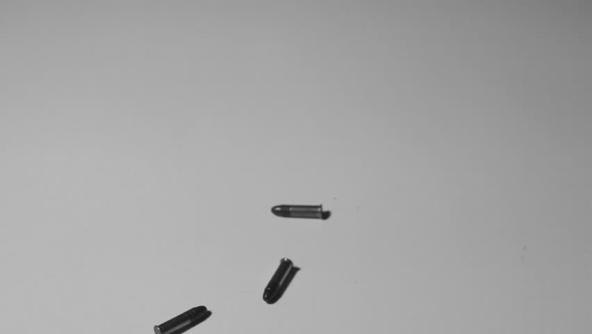 Ammunition falling and handgun 