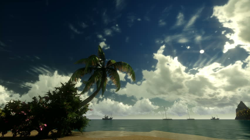 Tropical scene Sunrise Time Lapse
