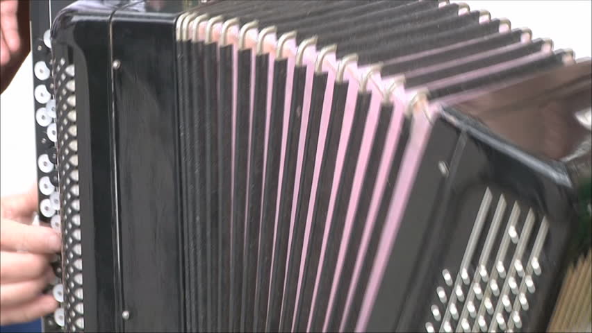 musician playing on the old accordion