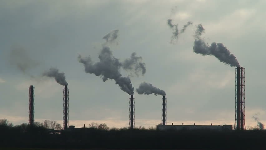 Smoke from chemical factory chimneys one 