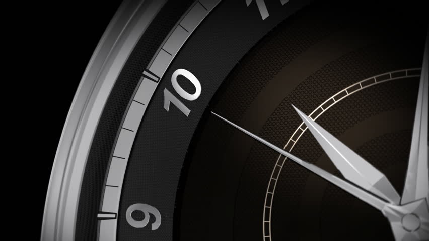 Be on time, just before deadline. 3D rendered black clock countdown. 