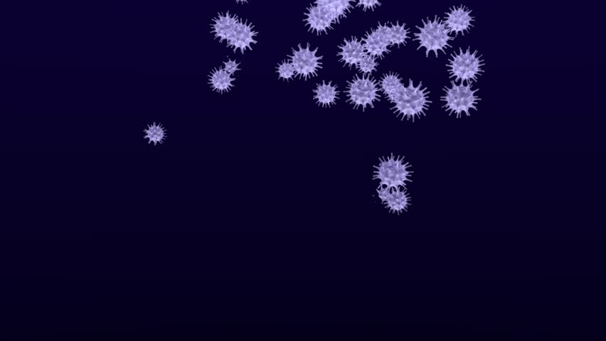 invasion of virus particles moving towards camera