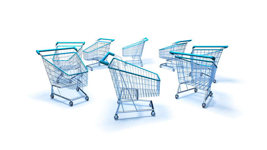 Animated Shopping Carts Forming Sale Sign Stock Footage Video 2952622