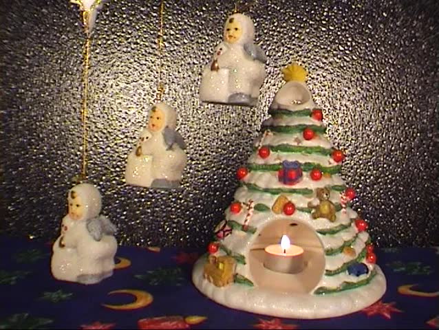 Christmas tree candle and angels