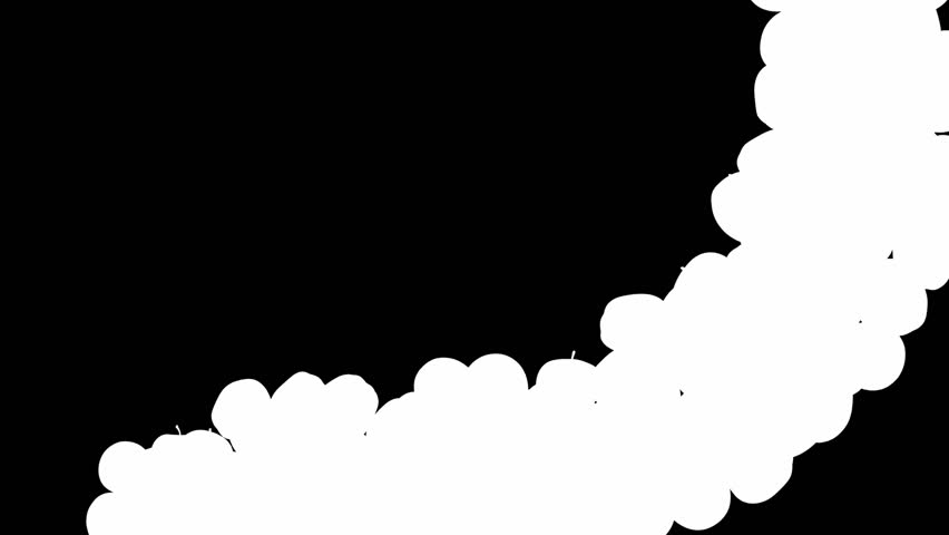 Red Apple flow with slow motion over black. Alpha channel is included