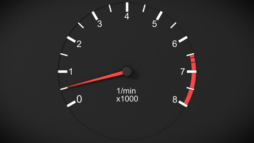 Car tachometer and moving pointer on it. HD.