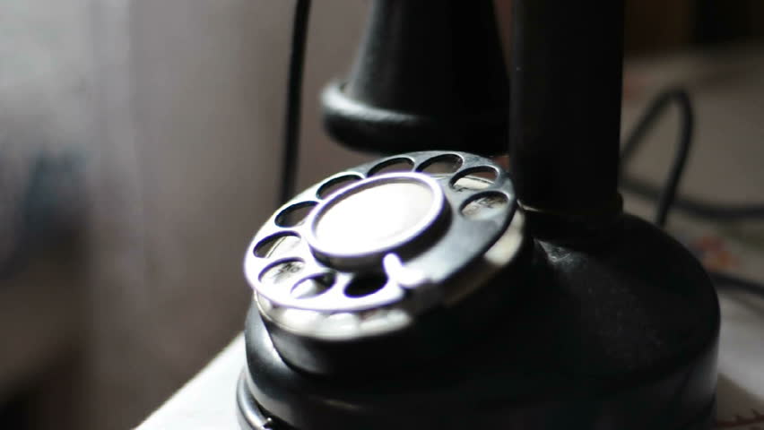 Rack focus of an old time phone