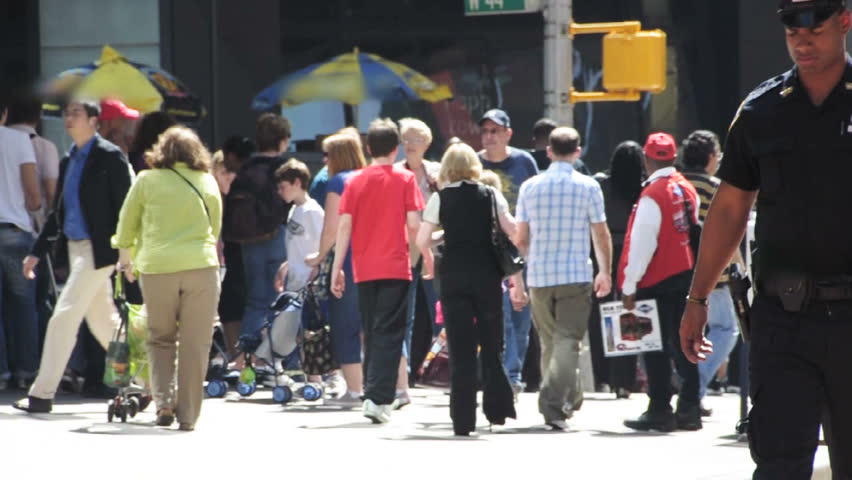 NEW YORK- CIRCA 2009: Timelapse of people in Times Square, New York City circa 2009.