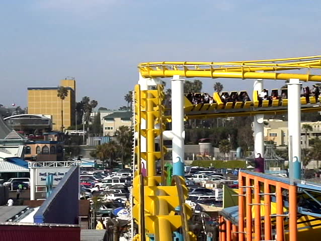 editorial video clip of people on a roller coaster ride