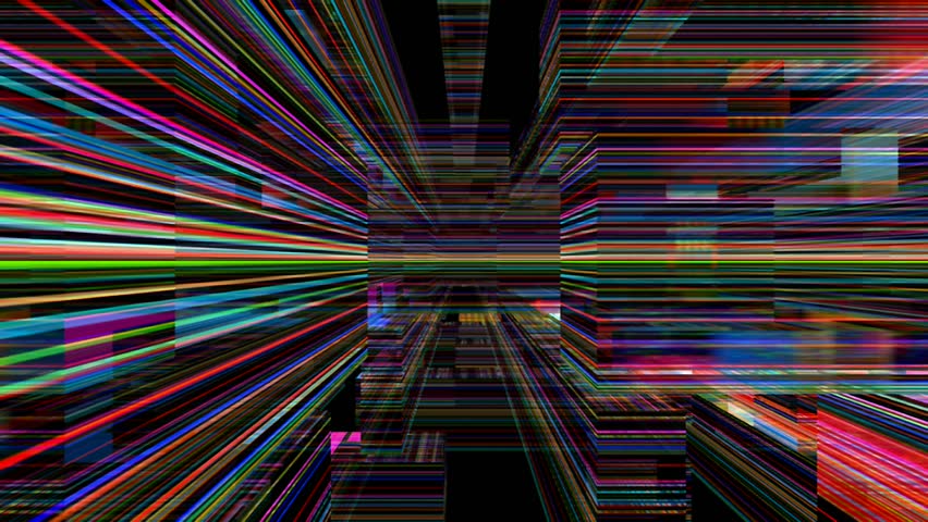 A streaking, flashing linear tunnel.