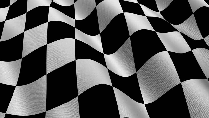 Highly detailed checkered racing flag with fabric texture waving in the wind - perfect background animation for automotive related projects - seamless looping