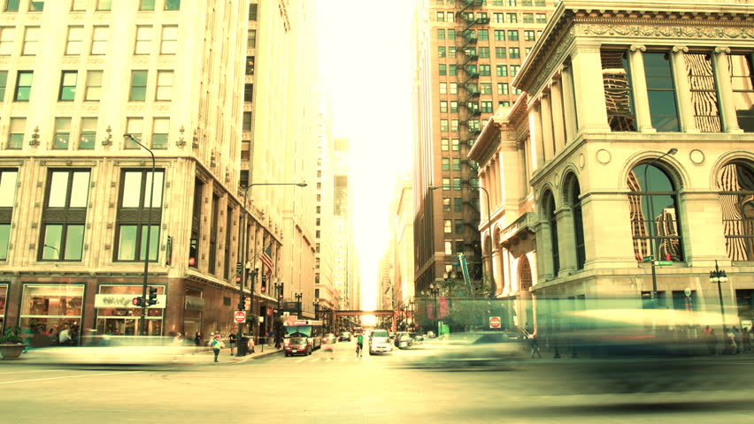 Timelaps footage of downtown Chicago
