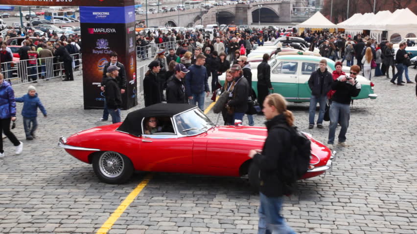 MOSCOW - APRIL 24: Season opening of Classic Cars Rally Club, April 24, 2010 in Moscow, Russia. Rally Club of Classic Cars opened its eighth season rally in 2010. 