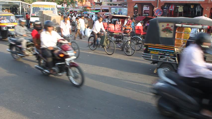 JAIPUR, INDIA - AUGUST 4: Road Traffic on August 4, 2011 in Jaipur, India. Jaipur, also popularly known as the Pink City, is the capital and largest city of the Indian state of Rajasthan. 