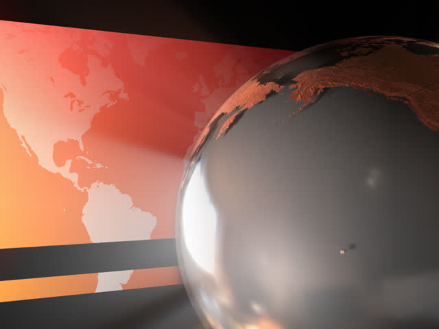 looping animation of a reflective stylized globe
