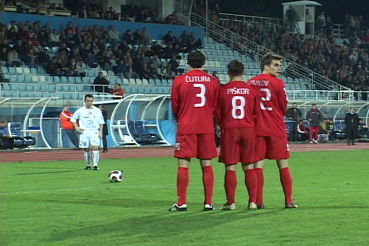soccer or football match - free kick  (First Croatian Football League)
