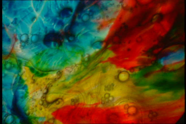 rainbow psychedelic liquid with bubbles