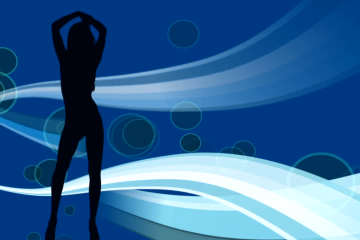sexy woman silhouette dancing against striped background