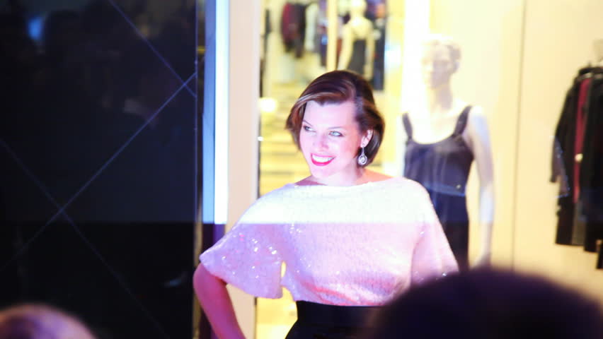 MOSCOW, RUSSIA - FEBRUARY 13: Milla Jovovich poses for photographers and journalists in shopping mall Vegas on February 13, 2011 in Moscow, Russia. Jovovich signed a star with her name on Moscow's Walk of Fame that same night. 