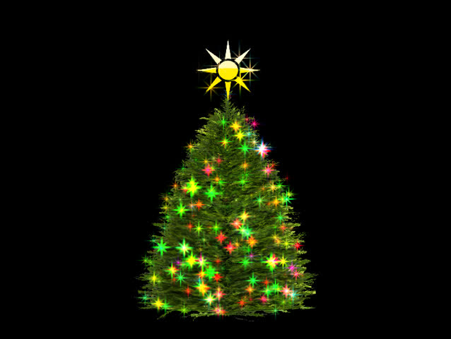 A festive christmas tree and sparkling star