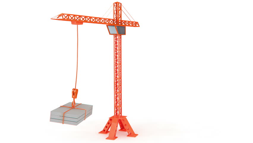 Animation of Crane on white background