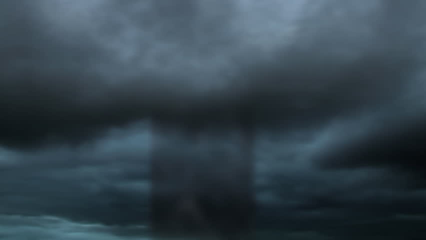 Tornado with rain on lens