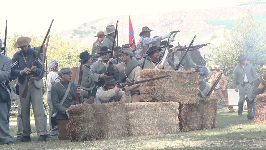 MOORPARK, CA - NOV 13: Confederate Civil War reenactors in "The Blue & The Gray" event on Nov 13, 2011 in Moorpark, CA. This event is the largest Civil War reenactment in the West.