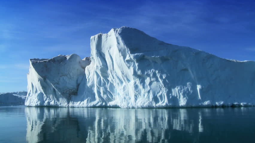 Iceberg adrift in the arctic broken from a landmass