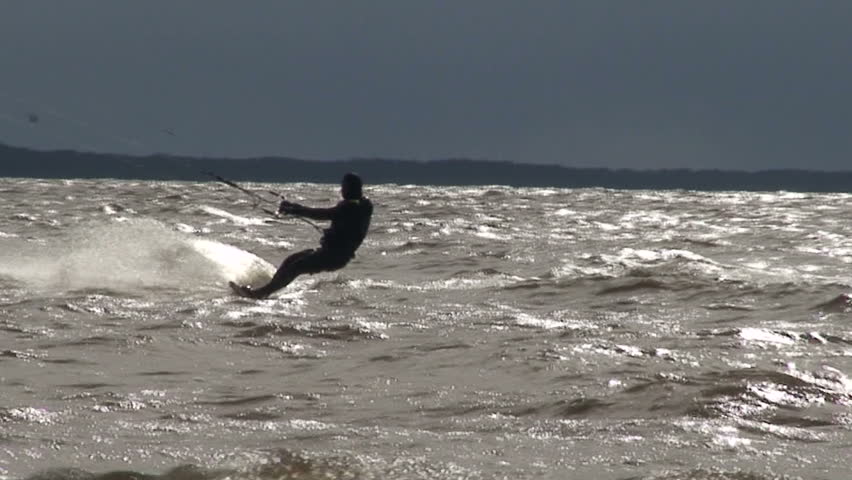 Kite surfing two in the Baltic sea 