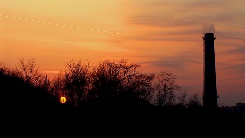 sunset in the city