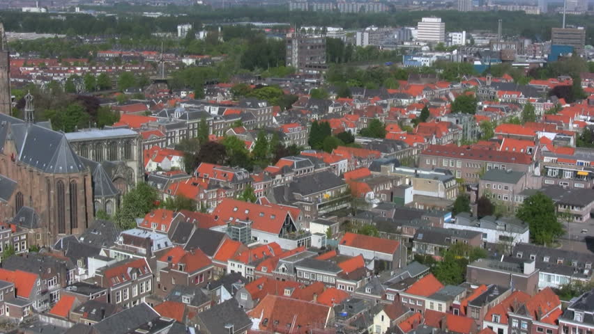 View from Nieuwe on Oude kerk, Delft, Netherlands