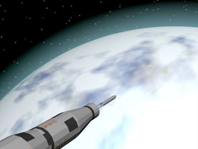 Rocket Series.  A Saturn V type rocket heading for outer space.  Can be sped up or slowed down, no audio.