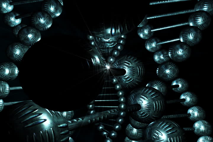 footage of DNA model