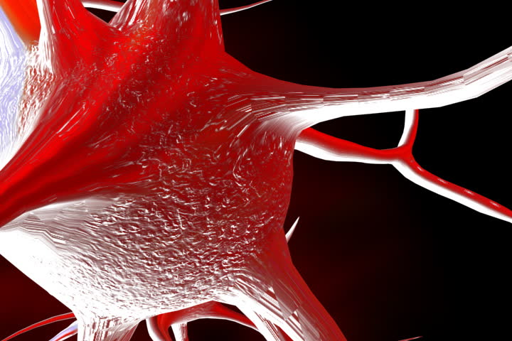 footage of a red neuron