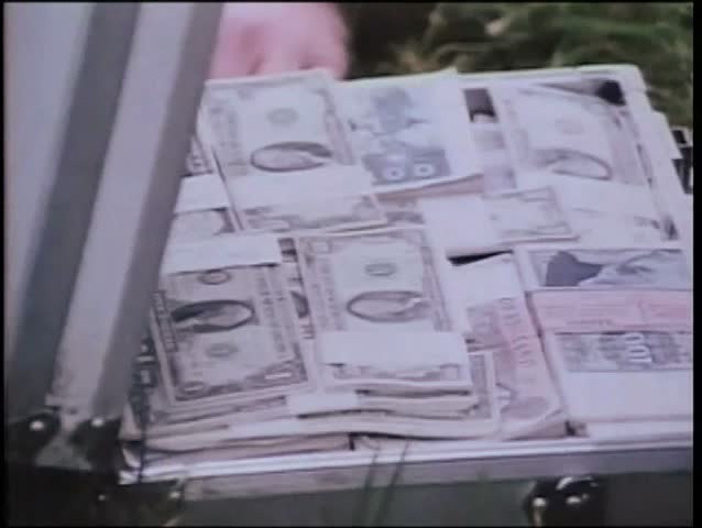 Attache case filled with money