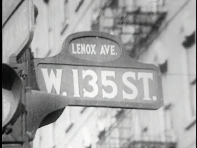 W. 135th Street, Lenox Avenue street sign, New York City, 1930s