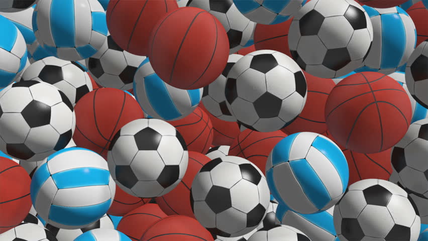 Falling balls.  3D animation.